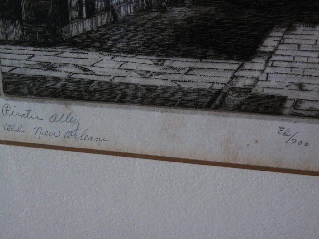 EUGENE F. LOVING (1908-1971) New Orleans Louisiana art **PAIR** original pencil signed etchings of French Quarter EUGENE F. LOVING (1908-1971) New Orleans Louisiana art **PAIR** original pencil signed etchings of French Quarter