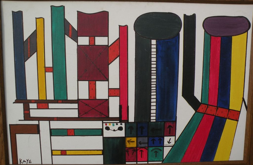Colorful modern art signed abstract painting Colorful modern art signed abstract painting