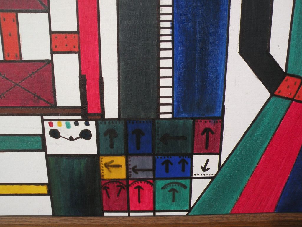 Colorful modern art signed abstract painting Colorful modern art signed abstract painting