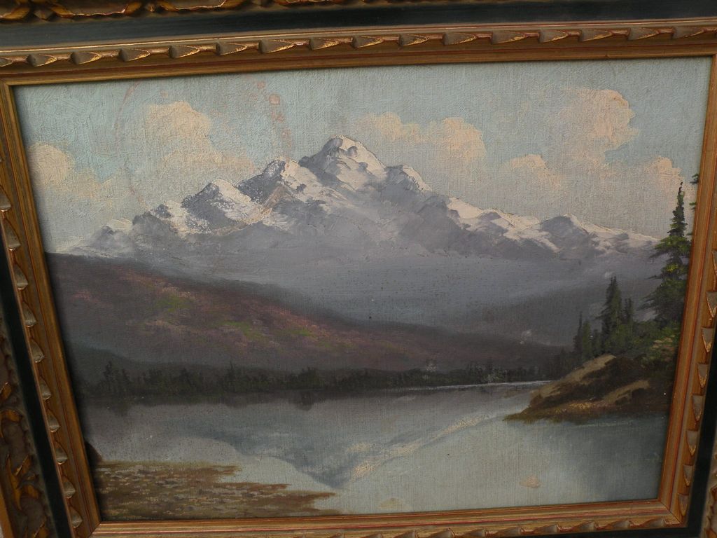RICHARD DETREVILLE (1864-1929) Northern California art vintage mountain landscape painting RICHARD DETREVILLE (1864-1929) Northern California art vintage mountain landscape painting