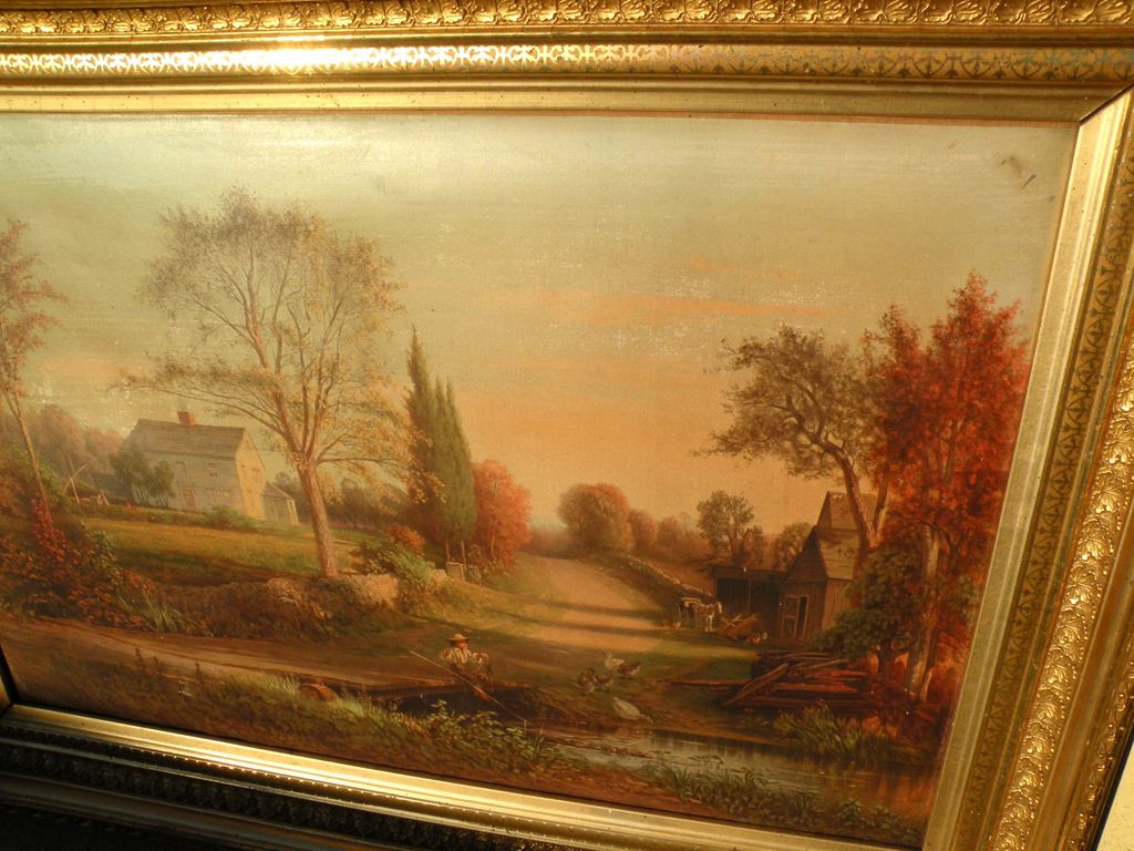 THOMAS HILL (1829-1908) chromolithograph print of New England scene published by Louis Prang THOMAS HILL (1829-1908) chromolithograph print of New England scene published by Louis Prang