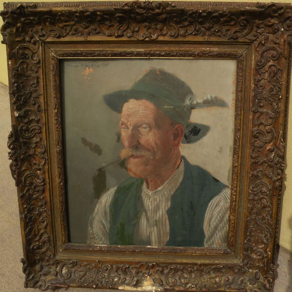 ANDREAS MITTERFELLER (1912-1972) German art 1947 portrait of traditional Bavarian gentleman in 19th century style by listed artist ANDREAS MITTERFELLER (1912-1972) German art 1947 portrait of traditional Bavarian gentleman in 19th century style by listed artist
