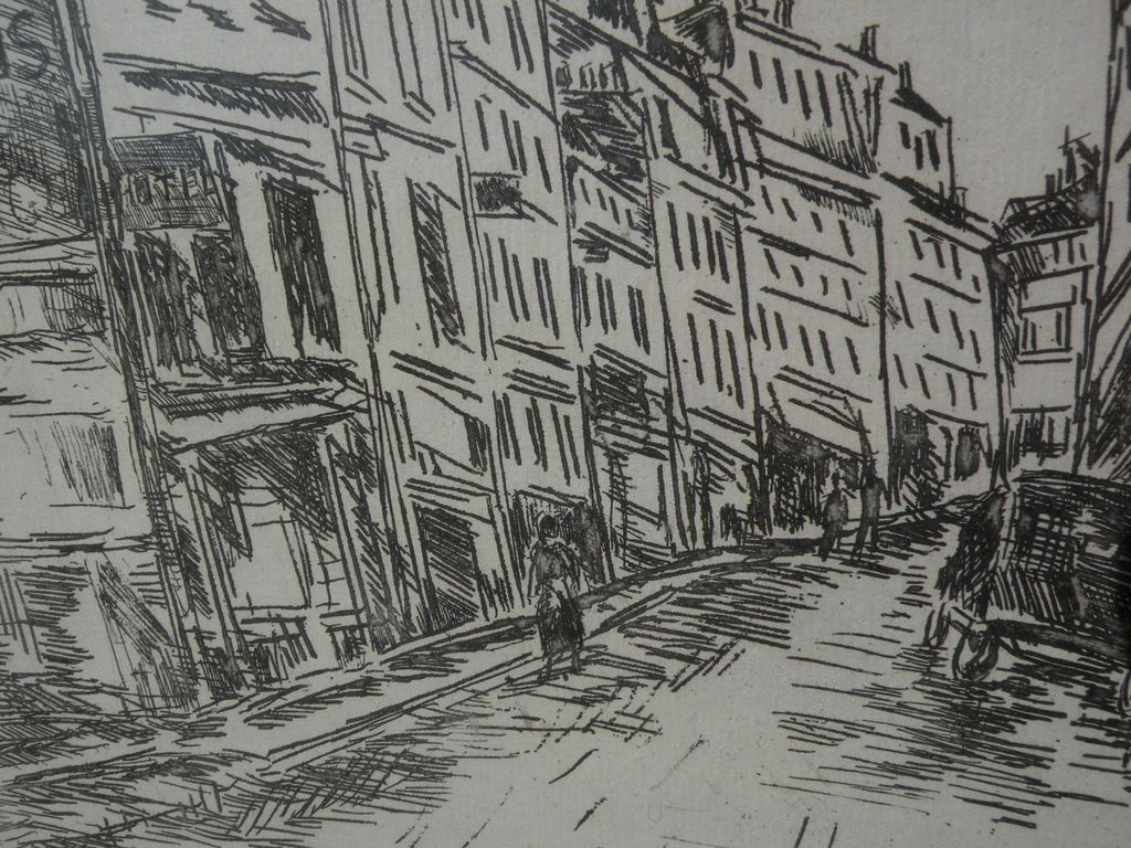 MAURICE de VLAMINCK (1876-1958) plate signed etching print "Rue de la Glaciere" 1937 MAURICE de VLAMINCK (1876-1958) plate signed etching print "Rue de la Glaciere" 1937