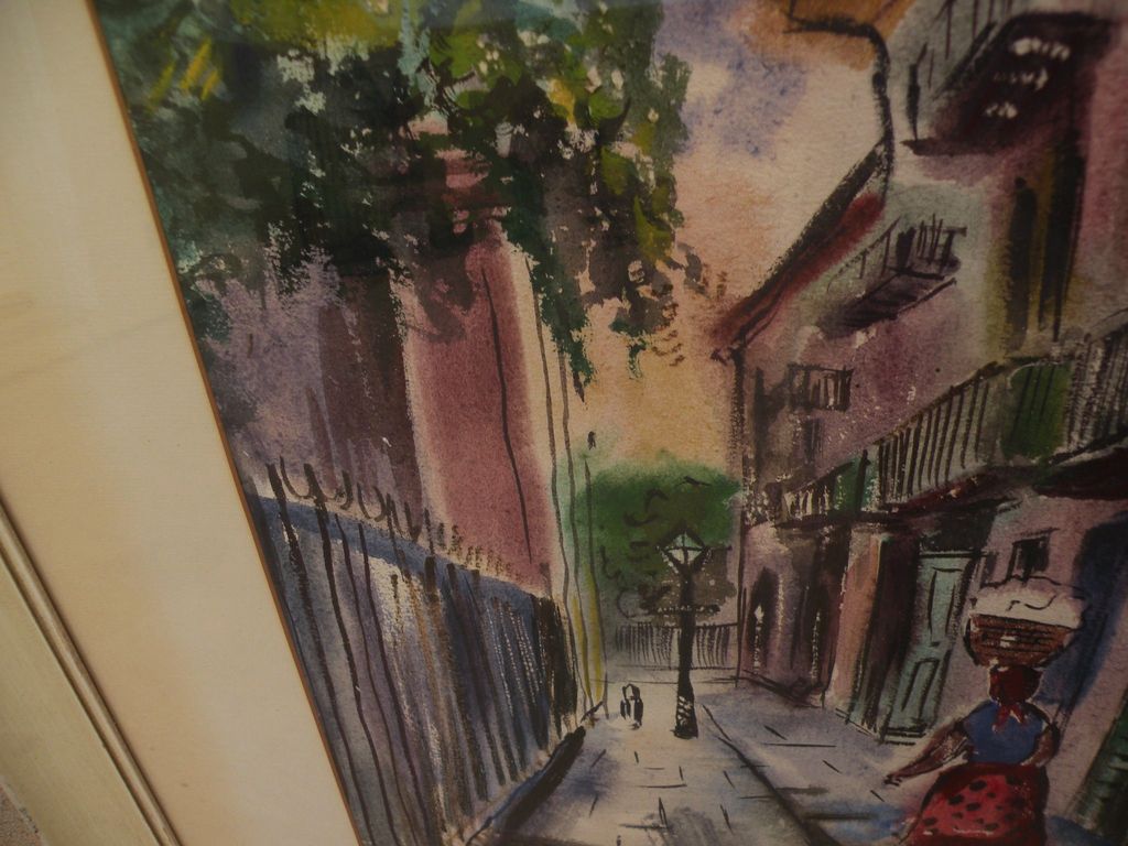 TOM LANE (1916-1991) Louisiana art watercolor painting circa 1950 of New Orleans Pirates Alley TOM LANE (1916-1991) Louisiana art watercolor painting circa 1950 of New Orleans Pirates Alley