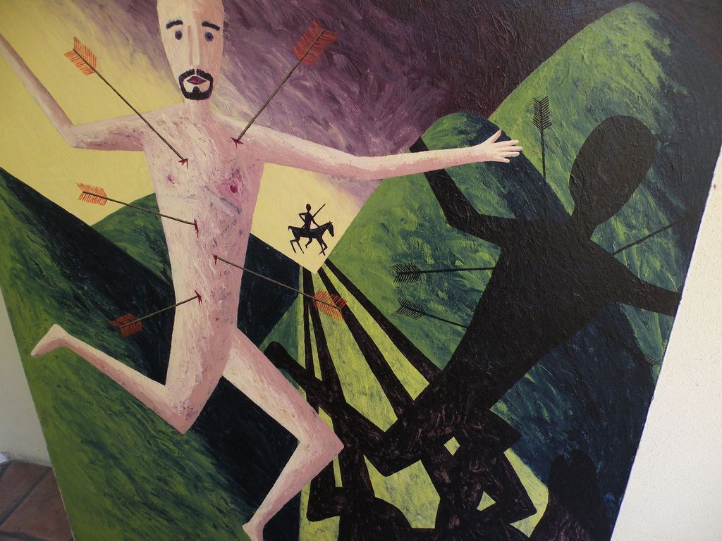 RUSS WARREN (1951-) large modernist figural Neo-Expressionist painting by well listed contemporary artist RUSS WARREN (1951-) large modernist figural Neo-Expressionist painting by well listed contemporary artist