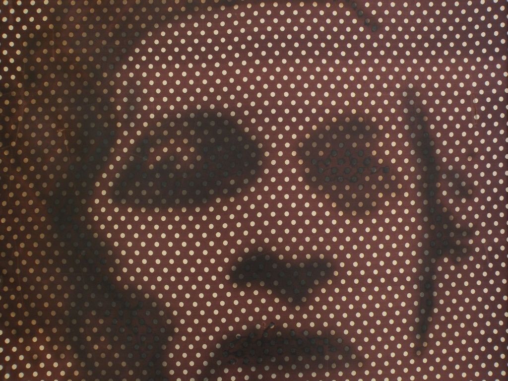 American 1960's pop art painting on silk style of Shepard Fairey signed American 1960's pop art painting on silk style of Shepard Fairey signed