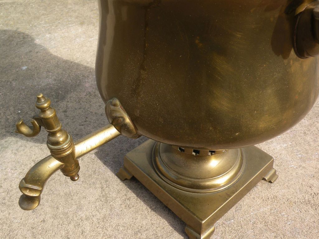 Russian antique brass samovar circa 1900 Russian antique brass samovar circa 1900
