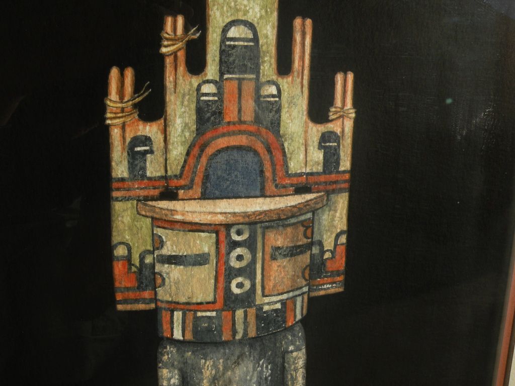 Southwest contemporary art PAIR of fine gouache drawings of kachina dolls Southwest contemporary art PAIR of fine gouache drawings of kachina dolls