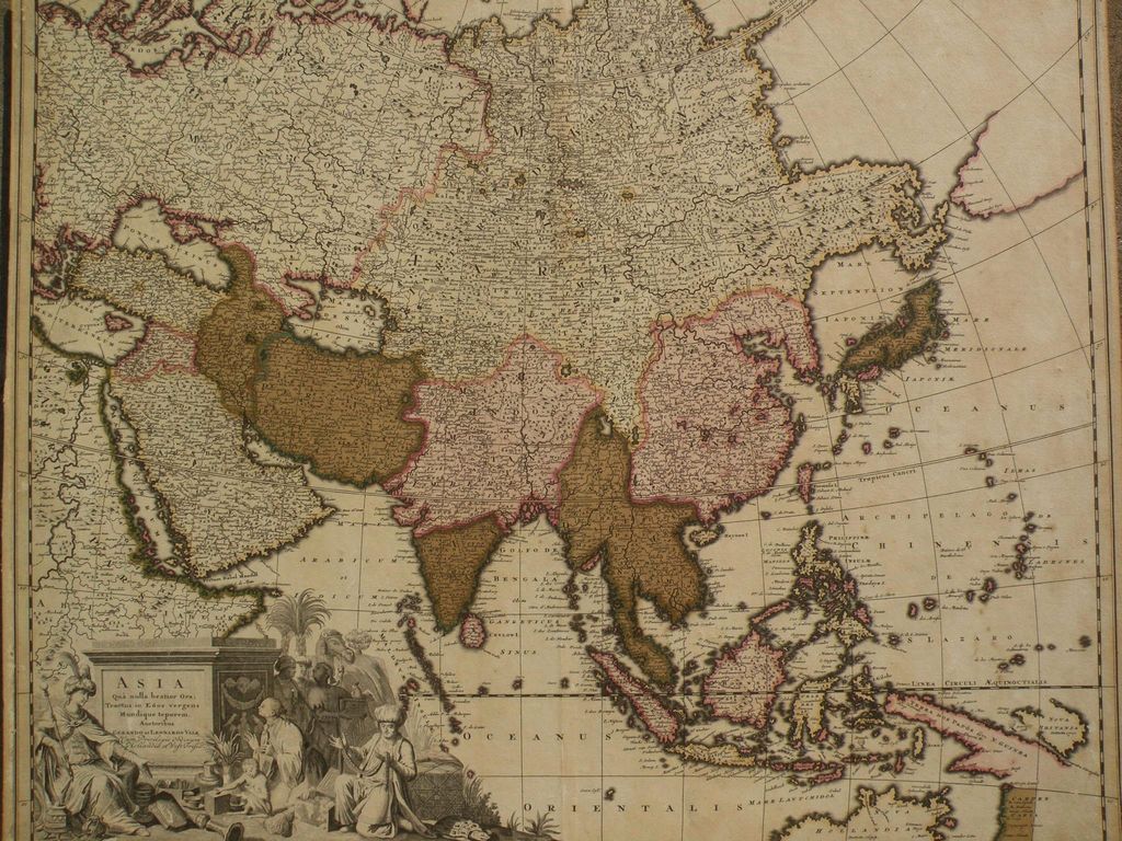 Antique circa 1710 map of Asia by cartographers Gerardo and Leonardo Valk Antique circa 1710 map of Asia by cartographers Gerardo and Leonardo Valk