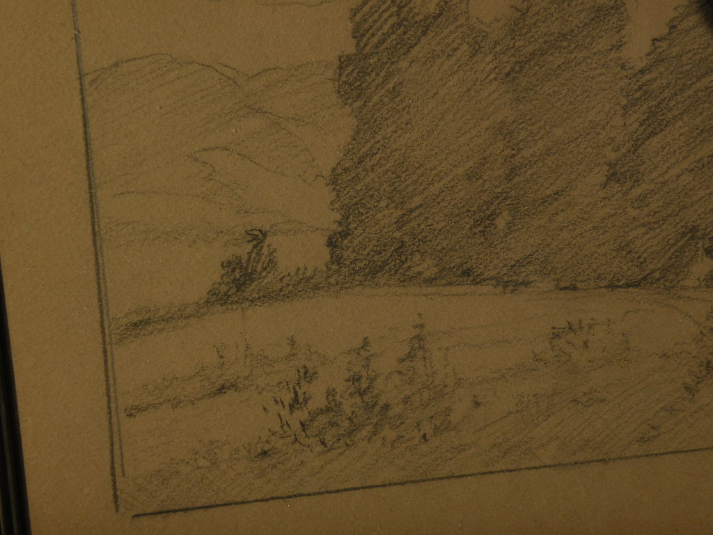 DAVIS SCHWARTZ (1879-1969) California plein air art landscape pencil drawing DAVIS SCHWARTZ (1879-1969) California plein air art landscape pencil drawing