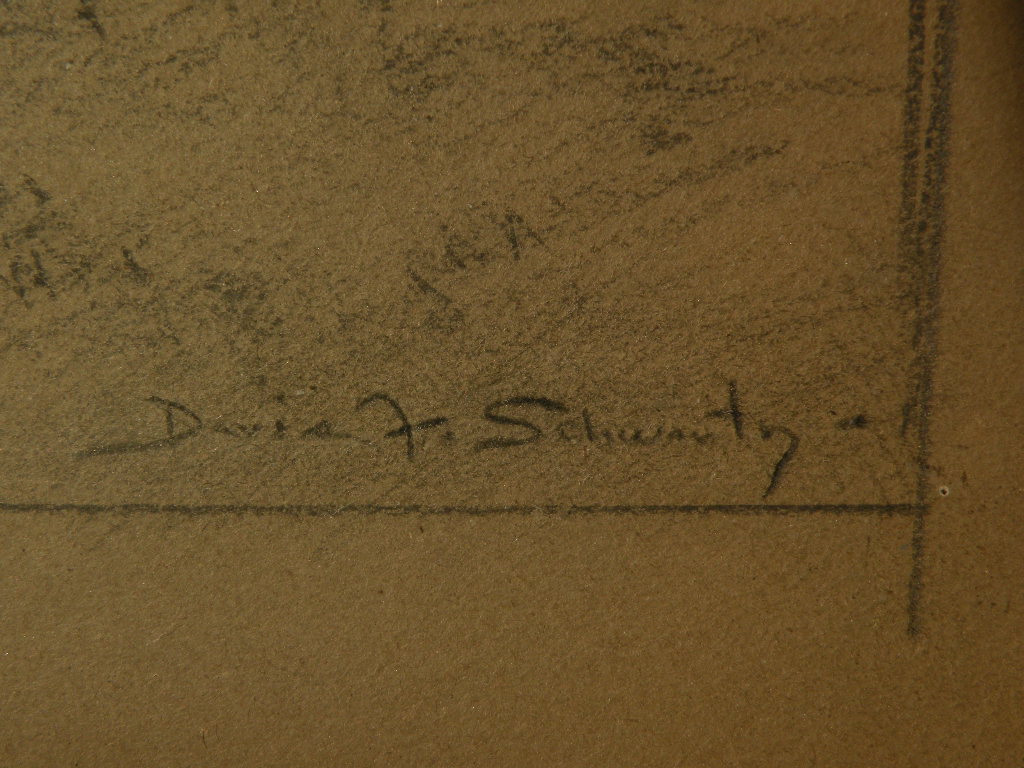 DAVIS SCHWARTZ (1879-1969) California plein air art landscape pencil drawing DAVIS SCHWARTZ (1879-1969) California plein air art landscape pencil drawing