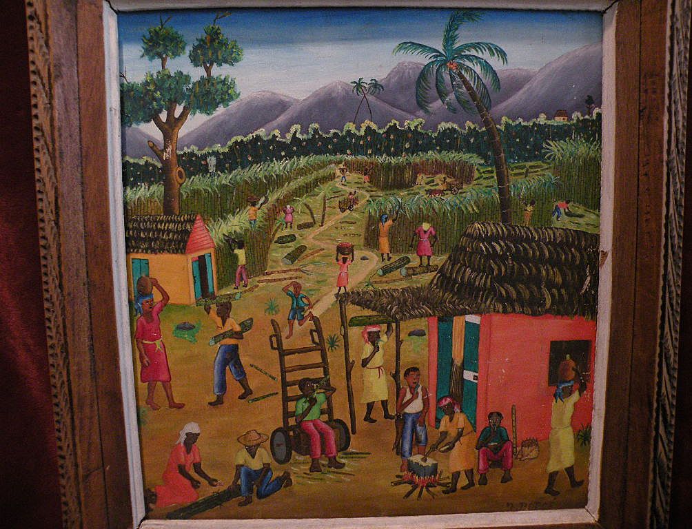 JACQUES DORCE (1942-) Haitian naive outsider art colorful genre painting JACQUES DORCE (1942-) Haitian naive outsider art colorful genre painting