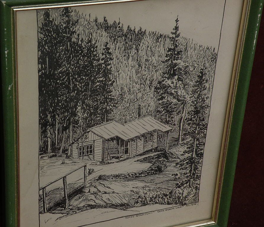 PAIR of Colorado art 1936 ink drawing landscapes, signed PAIR of Colorado art 1936 ink drawing landscapes, signed