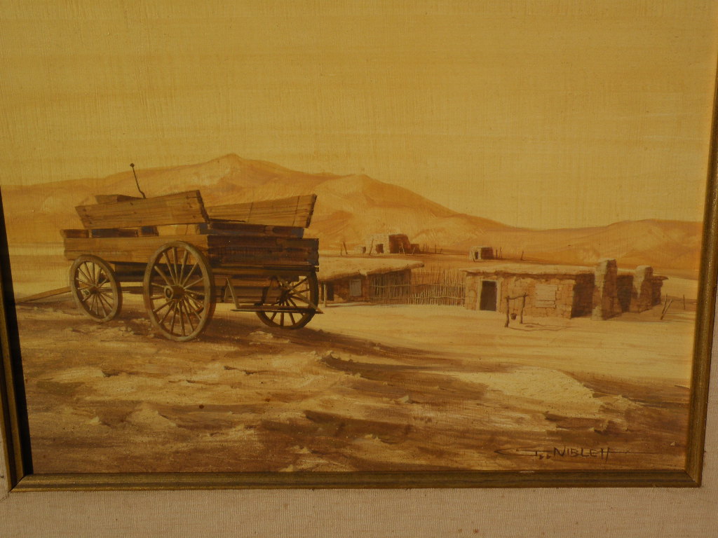 GARY NIBLETT (1943-) Contemporary western American cowboy art tempera painting GARY NIBLETT (1943-) Contemporary western American cowboy art tempera painting