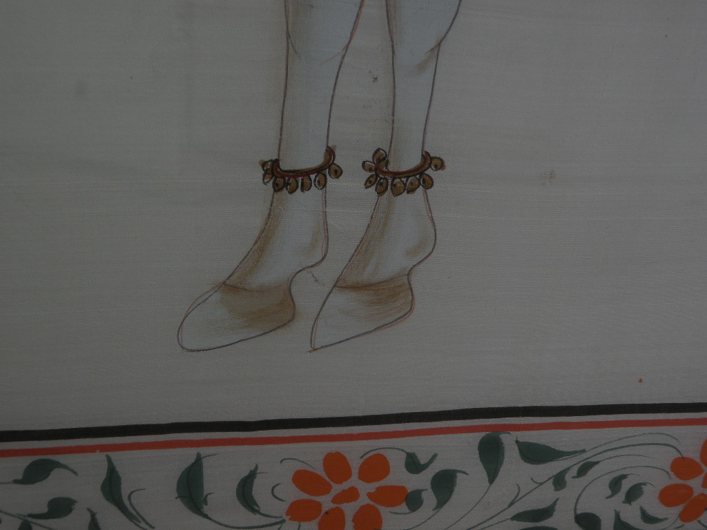 Asian Indian art royal decorated horse on silk painting Asian Indian art royal decorated horse on silk painting