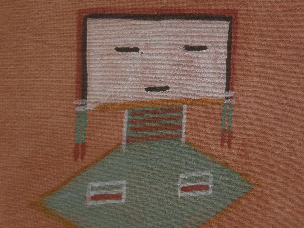 Southwestern art yei style native American painting on linen Southwestern art yei style native American painting on linen