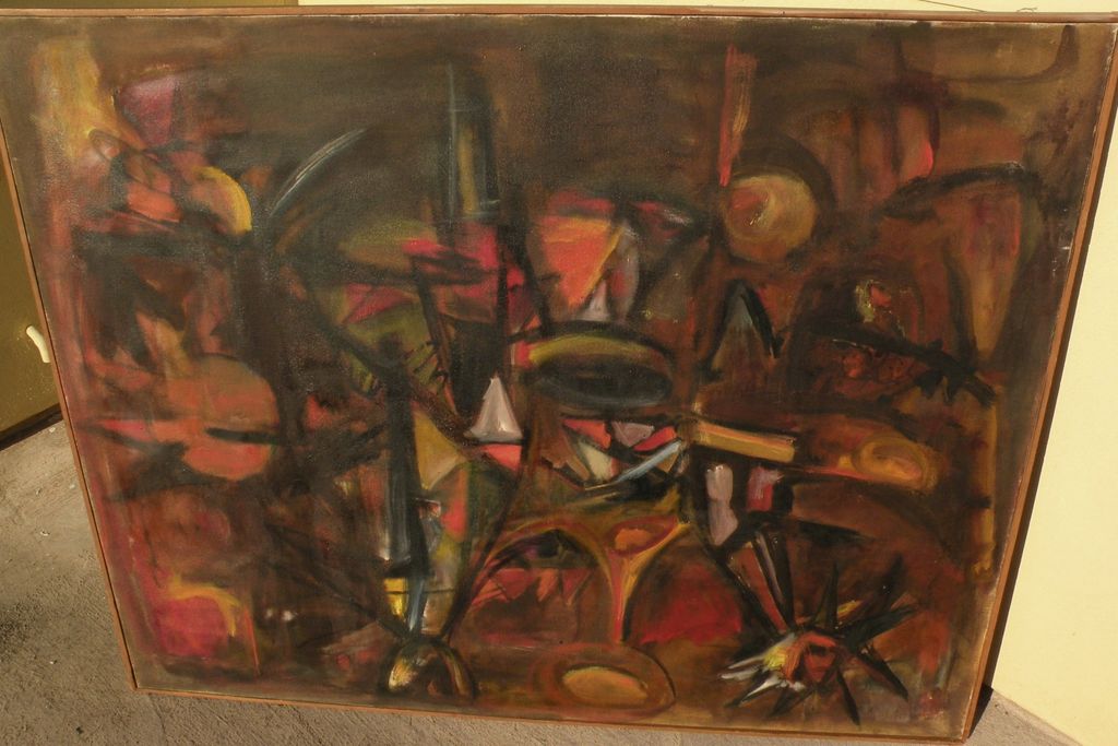 Large abstract painting circa 1960s style of Roberto Matta Large abstract painting circa 1960s style of Roberto Matta