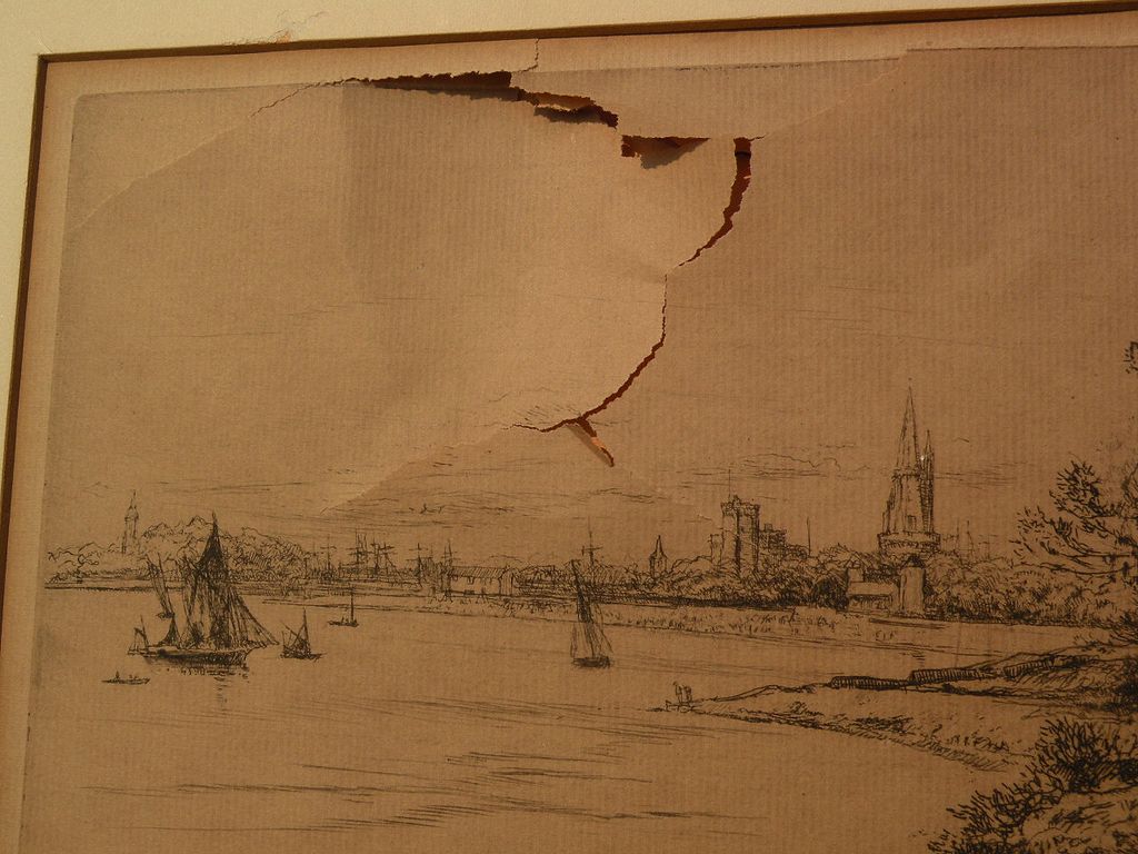 GUSTAVE LEHEUTRE (1861-1932) French etching DAMAGED original drypoint print of Brittany GUSTAVE LEHEUTRE (1861-1932) French etching DAMAGED original drypoint print of Brittany