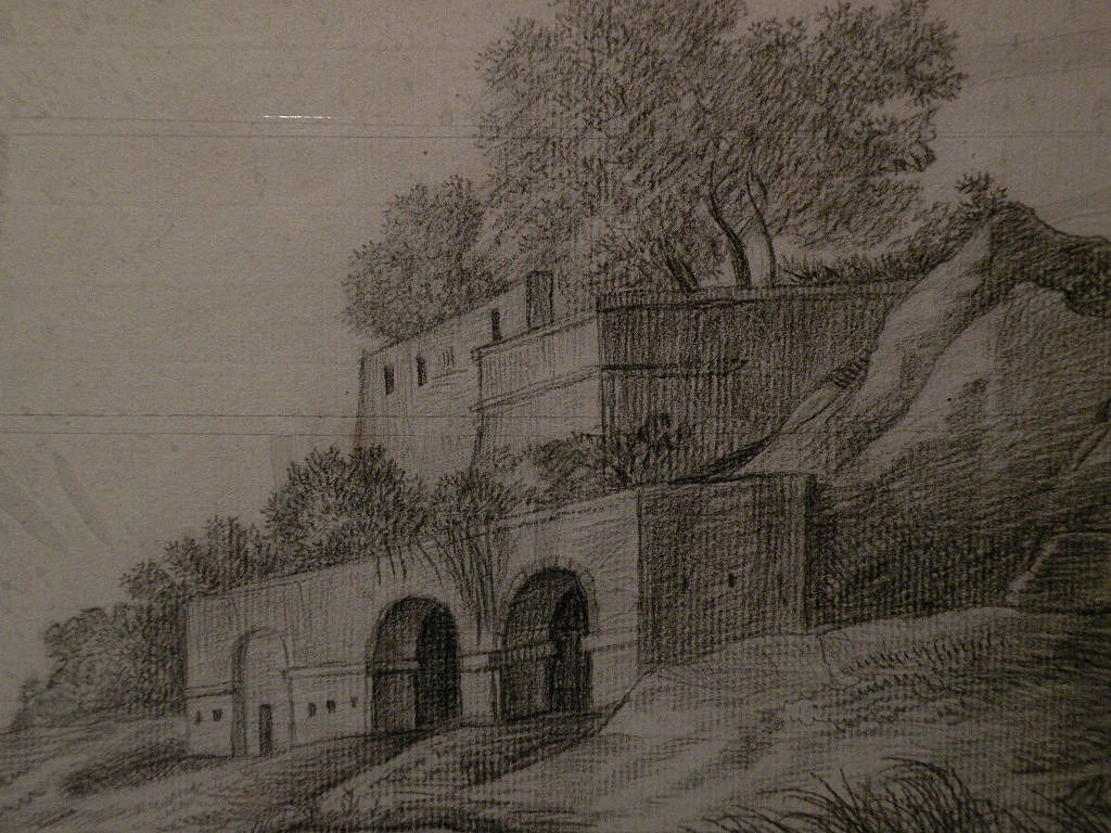 19th century signed European pencil drawing dated 1818 19th century signed European pencil drawing dated 1818