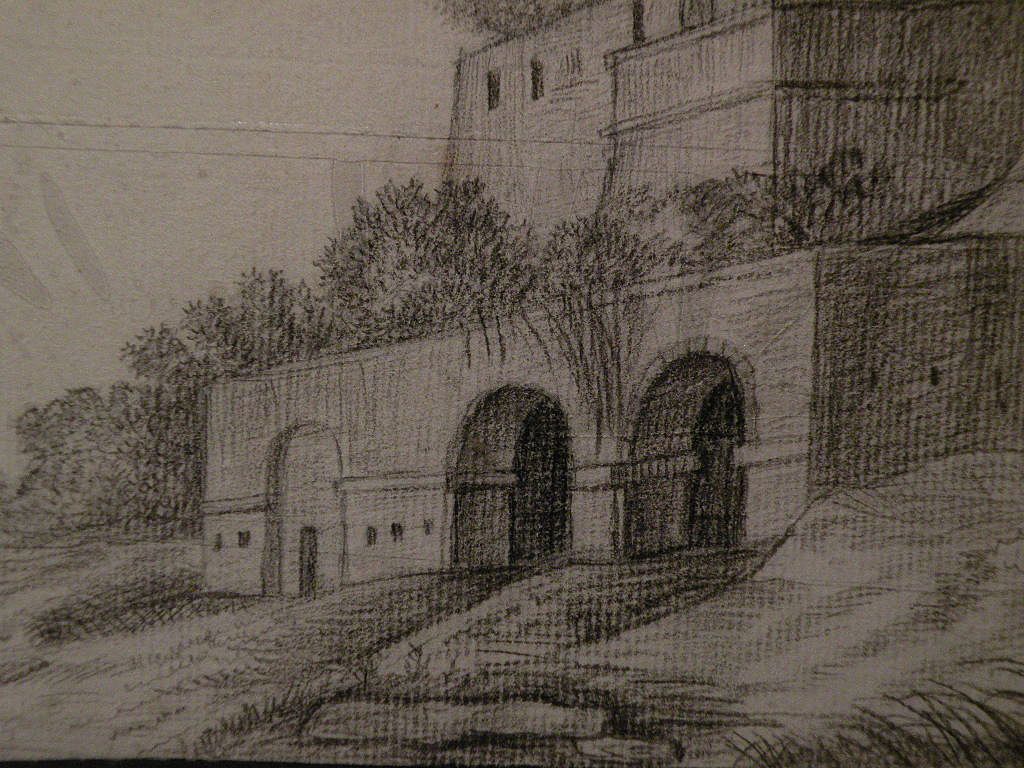 19th century signed European pencil drawing dated 1818 19th century signed European pencil drawing dated 1818