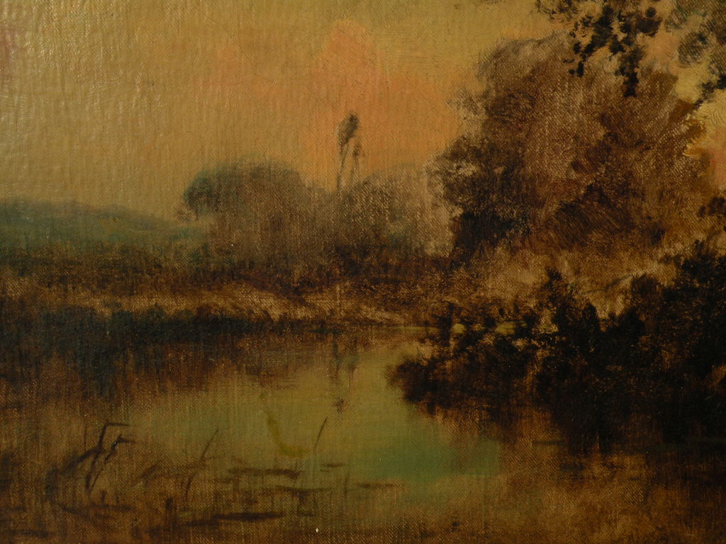 FRANK CLARK BROMLEY (1859-1890) American 19th century art tonalist landscape painting Illinois artist FRANK CLARK BROMLEY (1859-1890) American 19th century art tonalist landscape painting Illinois artist
