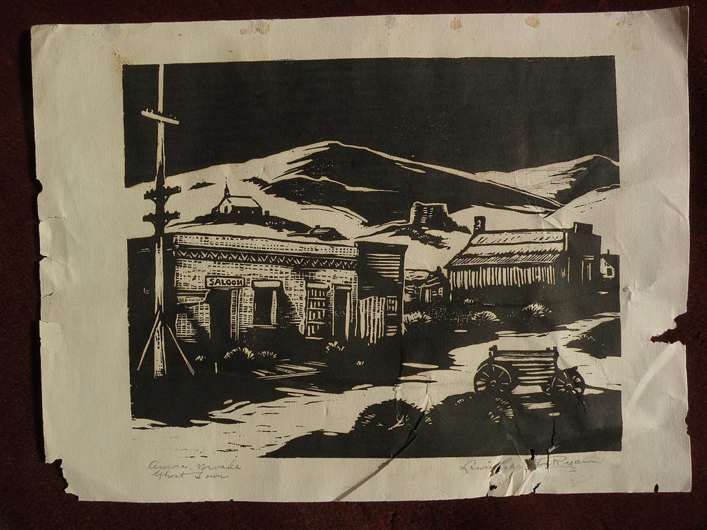 LEWIS CARLETON RYAN (1894-1982) pair of Southwestern & California woodblock prints LEWIS CARLETON RYAN (1894-1982) pair of Southwestern & California woodblock prints