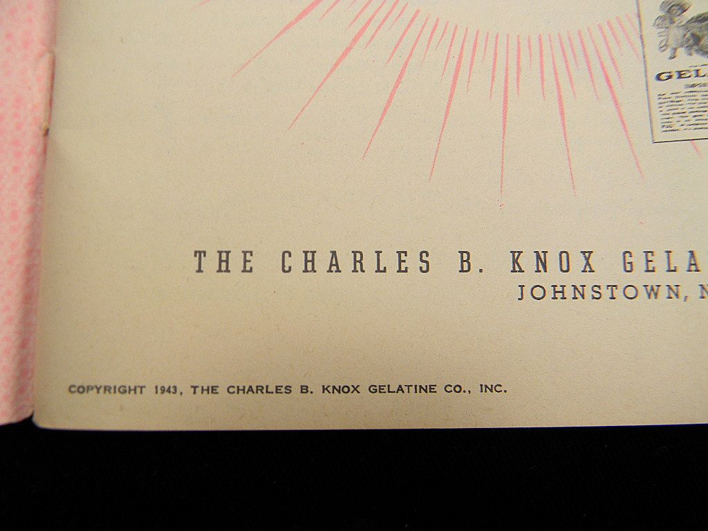Vintage 1943 Knox Gelatine Salads Desserts Pies & Candies Cook Book Vintage 1943 Knox Gelatine Salads Desserts Pies & Candies Cook Book