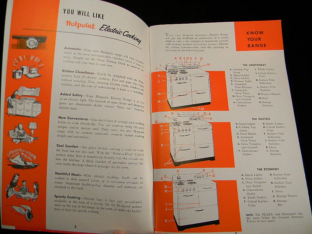 Vintage Electric Cooking with Your Hotpoint Automatic Range Cook Book Vintage Electric Cooking with Your Hotpoint Automatic Range Cook Book