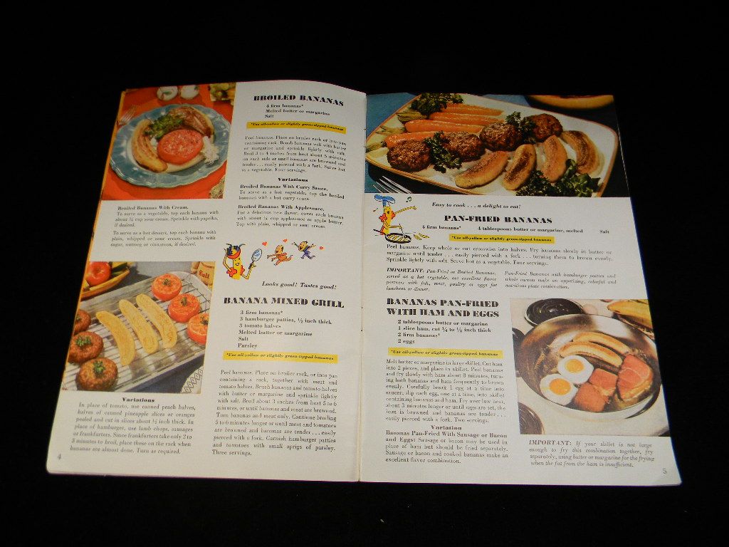 Vintage 1950 Chiquita Banana's Recipe Book Vintage 1950 Chiquita Banana's Recipe Book