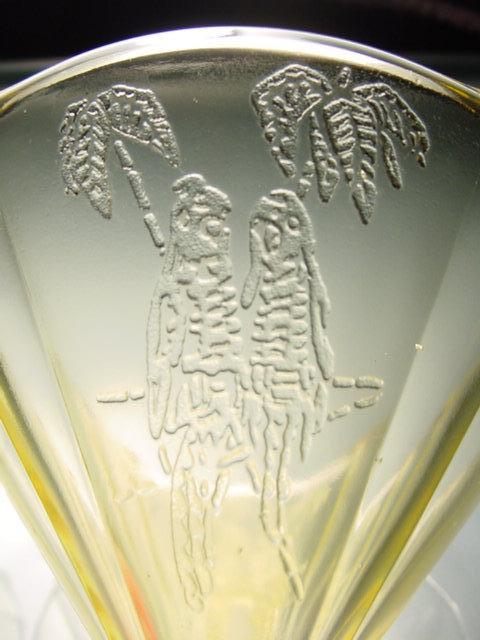 Two Amber "Parrot" Sylvan Sherbets by Federal Glass Company Two Amber "Parrot" Sylvan Sherbets by Federal Glass Company