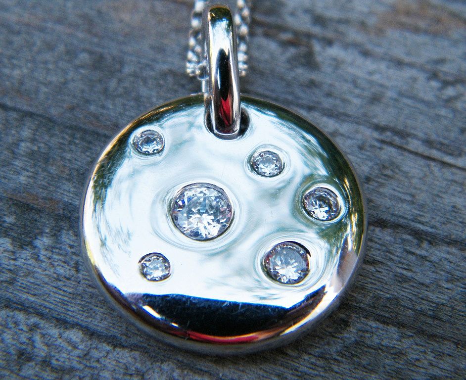 Epiphany Platinum-Clad Sterling Silver CZ Necklace Epiphany Platinum-Clad Sterling Silver CZ Necklace