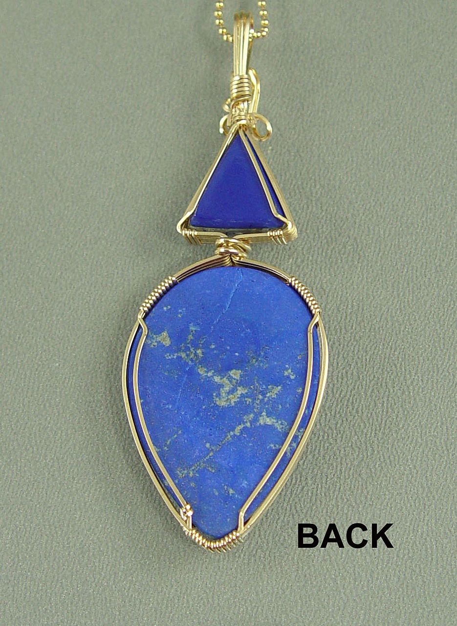 "Happy Blues" Lapis and Rutilated Quartz Wire-Wrapped Pendant "Happy Blues" Lapis and Rutilated Quartz Wire-Wrapped Pendant