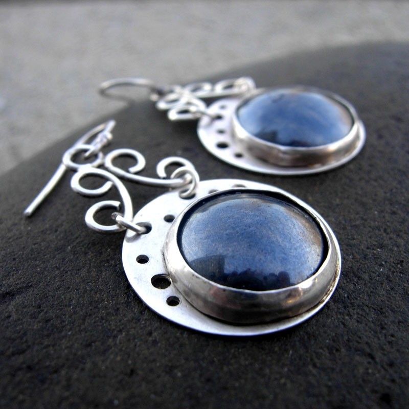 Hematite n Argentium Silver Disc Earring Hematite n Argentium Silver Disc Earring