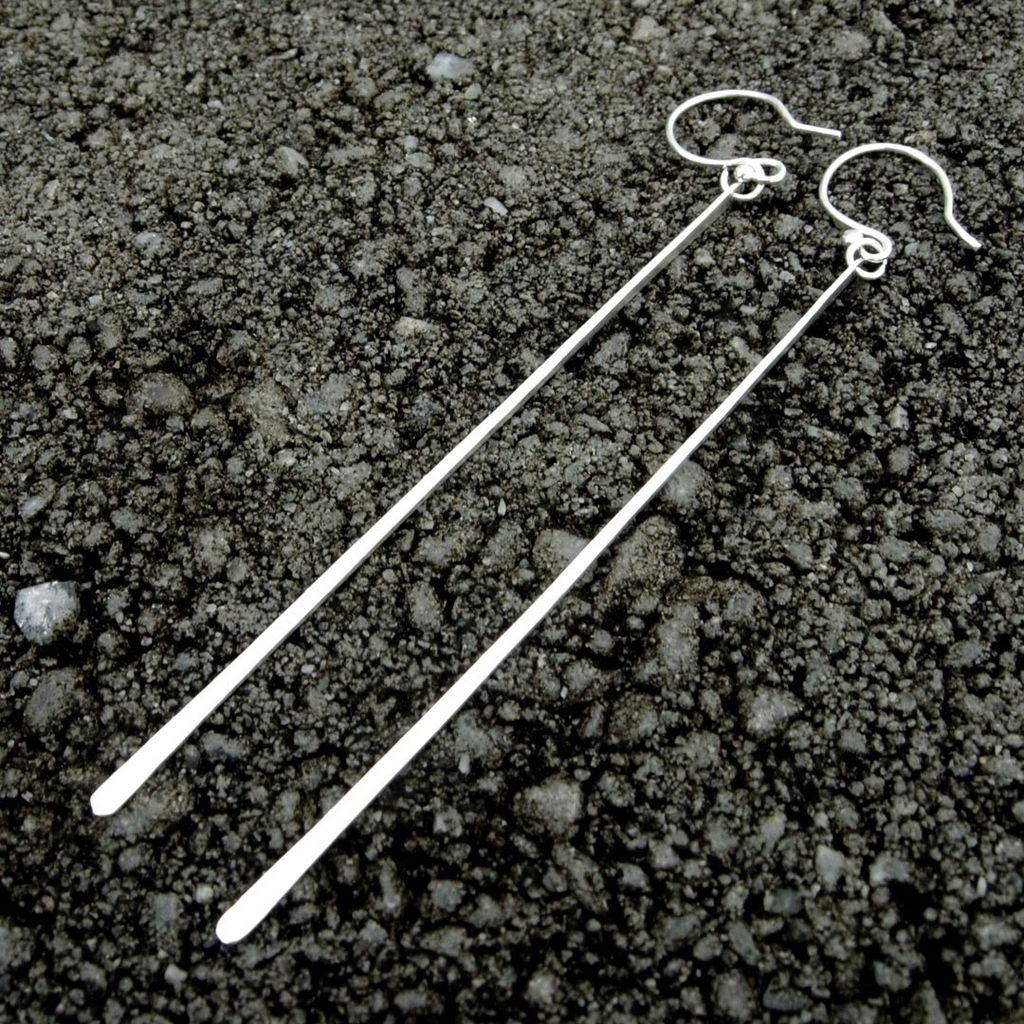 SLEEK STREAK Extreme Slim Sterling Silver Handmade Earring SLEEK STREAK Extreme Slim Sterling Silver Handmade Earring