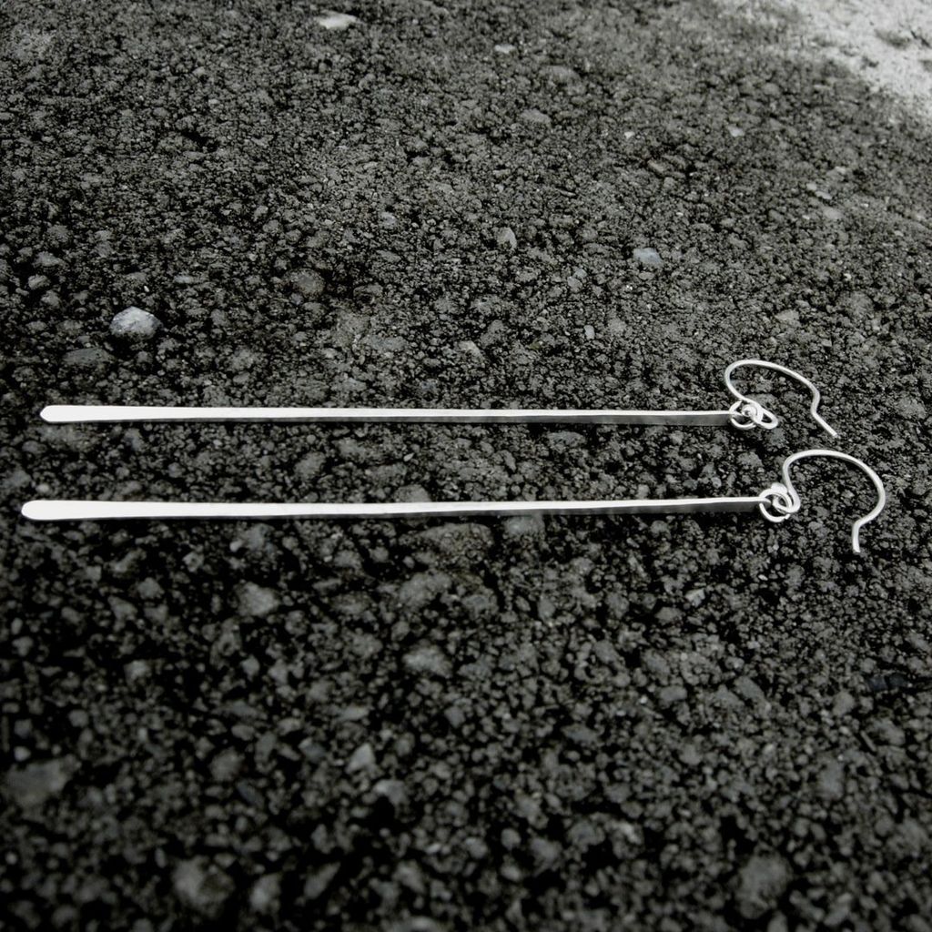 SLEEK STREAK Extreme Slim Sterling Silver Handmade Earring SLEEK STREAK Extreme Slim Sterling Silver Handmade Earring