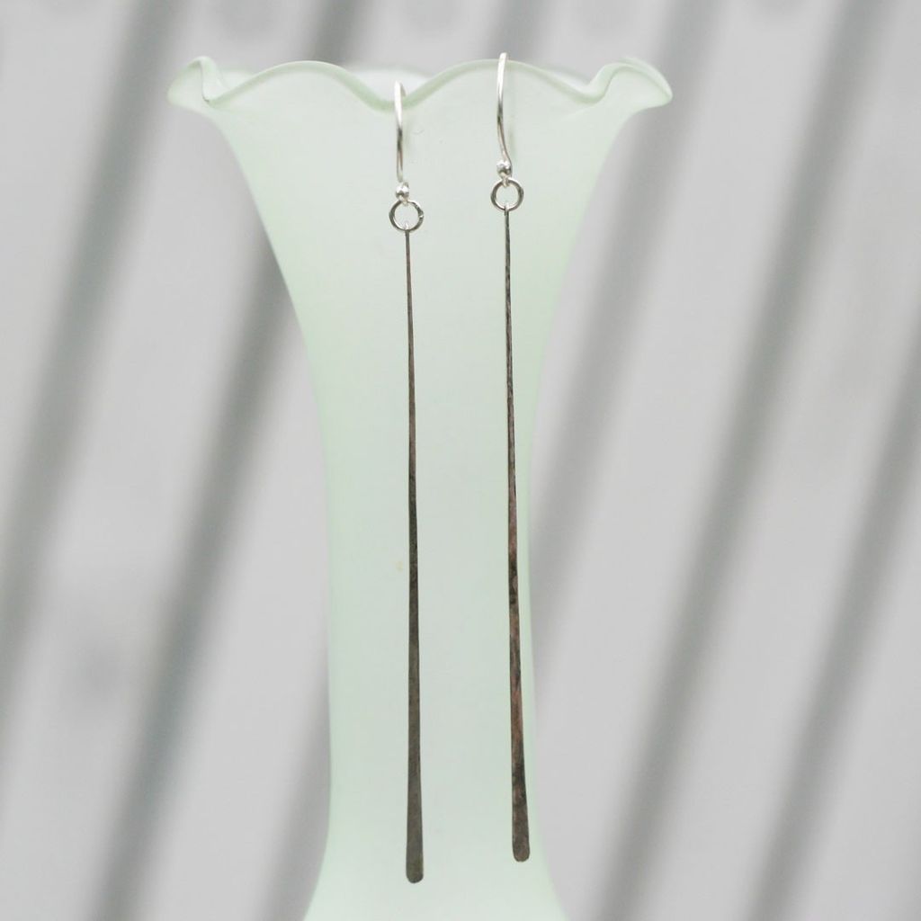 SLEEK STREAK Extreme Slim Sterling Silver Handmade Earring SLEEK STREAK Extreme Slim Sterling Silver Handmade Earring