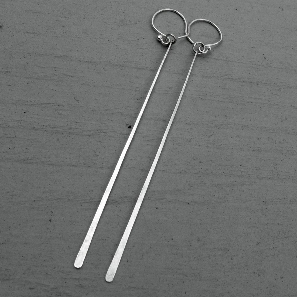 SLEEK STREAK Extreme Slim Sterling Silver Handmade Earring SLEEK STREAK Extreme Slim Sterling Silver Handmade Earring