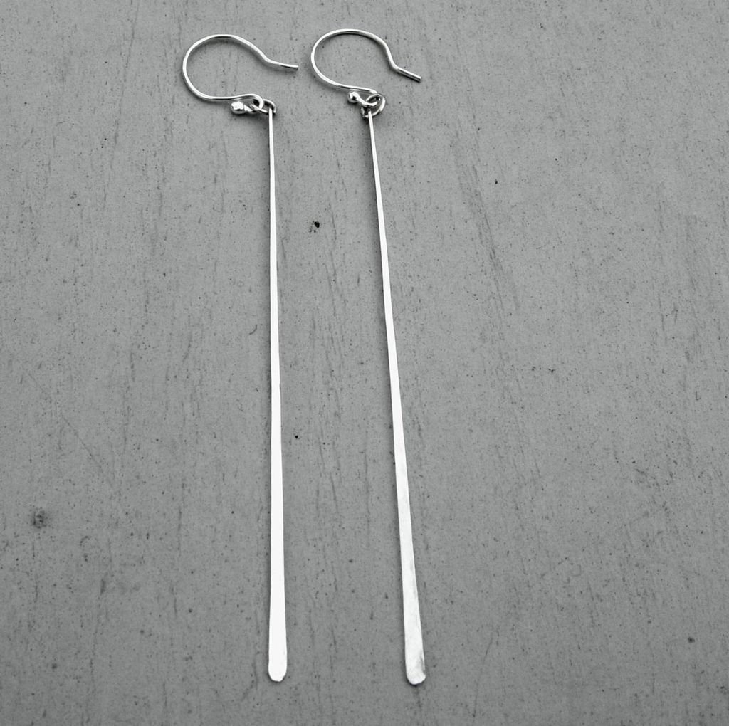 SLEEK STREAK Extreme Slim Sterling Silver Handmade Earring SLEEK STREAK Extreme Slim Sterling Silver Handmade Earring