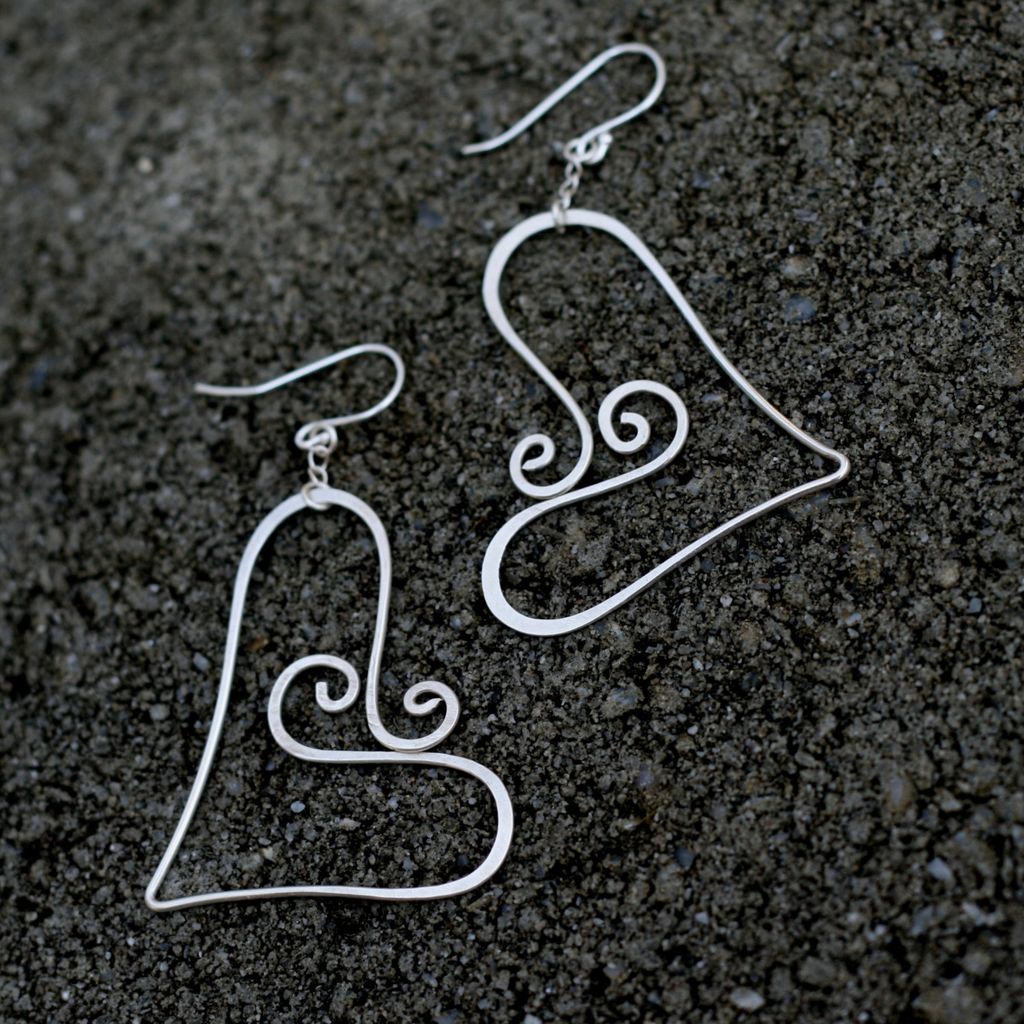 FREE HEART Sterling Dangle Hoop Earring FREE HEART Sterling Dangle Hoop Earring