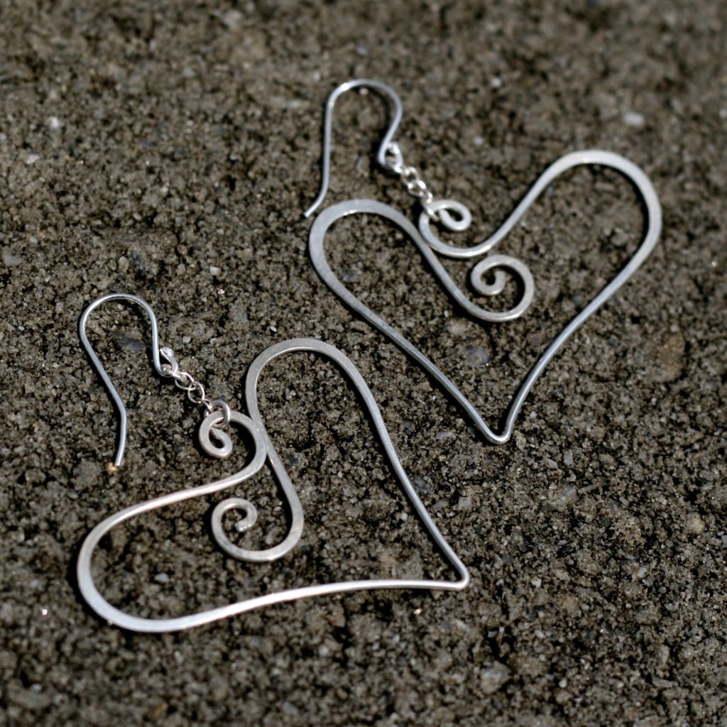 FREE HEART Sterling Dangle Hoop Earring FREE HEART Sterling Dangle Hoop Earring