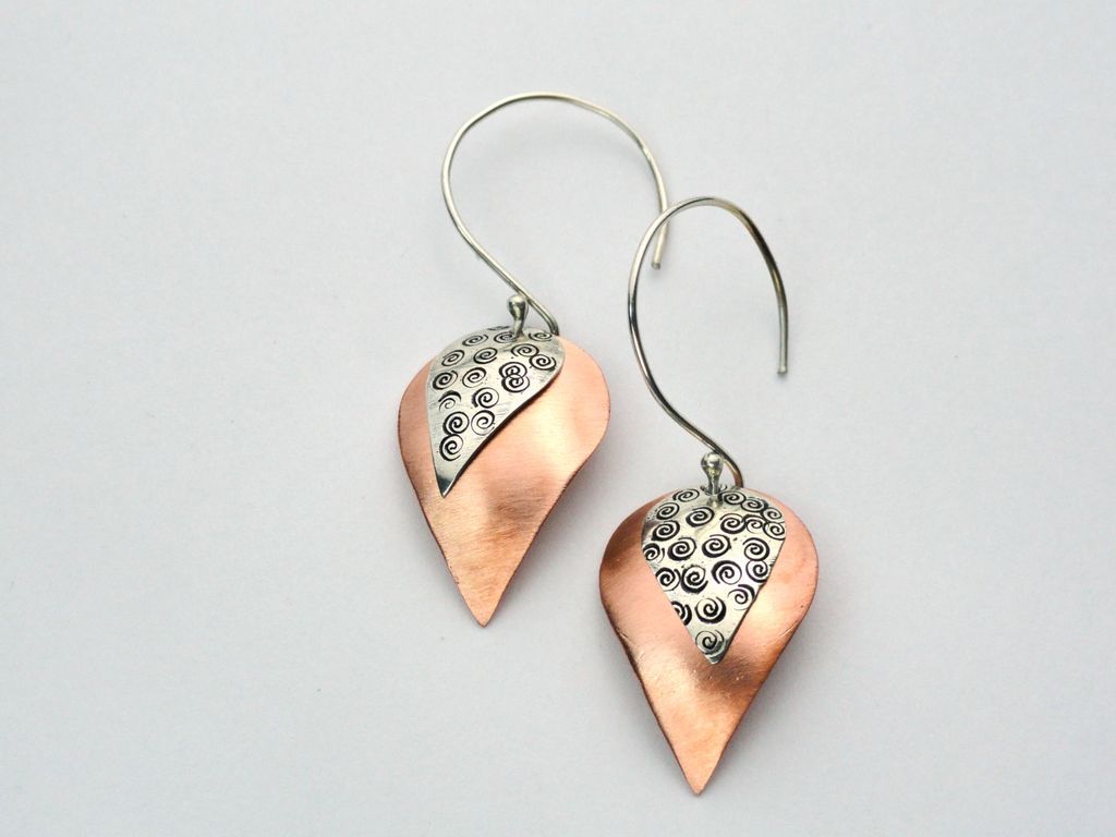 ASCENDING RAIN Sterling Silver and Copper Mixed Metal Dangle Earring ASCENDING RAIN Sterling Silver and Copper Mixed Metal Dangle Earring