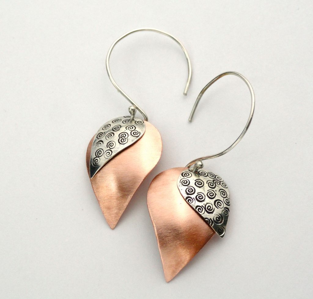 ASCENDING RAIN Sterling Silver and Copper Mixed Metal Dangle Earring ASCENDING RAIN Sterling Silver and Copper Mixed Metal Dangle Earring