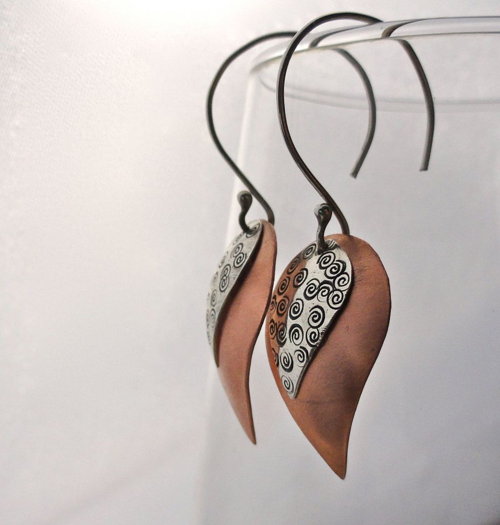 ASCENDING RAIN Sterling Silver and Copper Mixed Metal Dangle Earring ASCENDING RAIN Sterling Silver and Copper Mixed Metal Dangle Earring