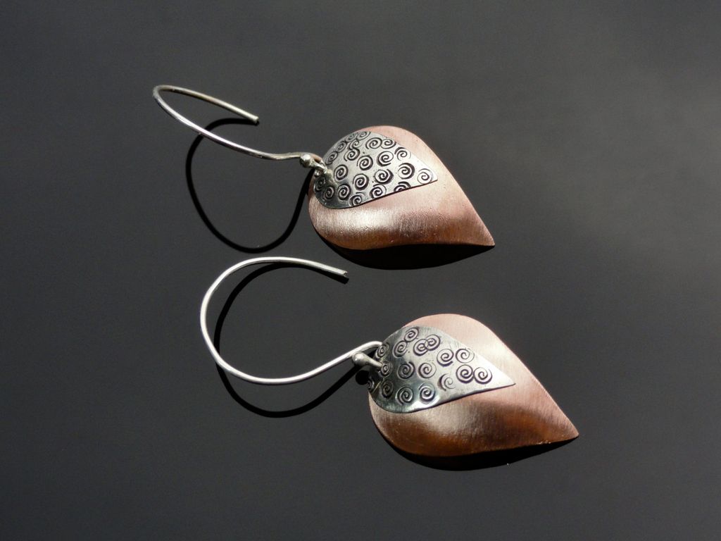 ASCENDING RAIN Sterling Silver and Copper Mixed Metal Dangle Earring ASCENDING RAIN Sterling Silver and Copper Mixed Metal Dangle Earring