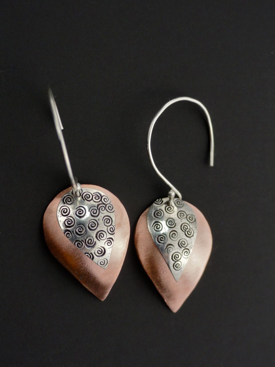 ASCENDING RAIN Sterling Silver and Copper Mixed Metal Dangle Earring ASCENDING RAIN Sterling Silver and Copper Mixed Metal Dangle Earring