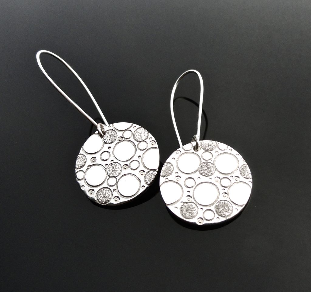 CHIMERA Sterling Silver Disc Drop Dangle Earring Modern Geometric Minimalist CHIMERA Sterling Silver Disc Drop Dangle Earring Modern Geometric Minimalist