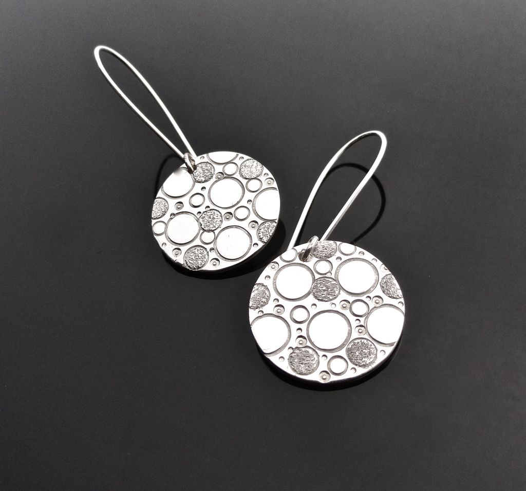 CHIMERA Sterling Silver Disc Drop Dangle Earring Modern Geometric Minimalist CHIMERA Sterling Silver Disc Drop Dangle Earring Modern Geometric Minimalist