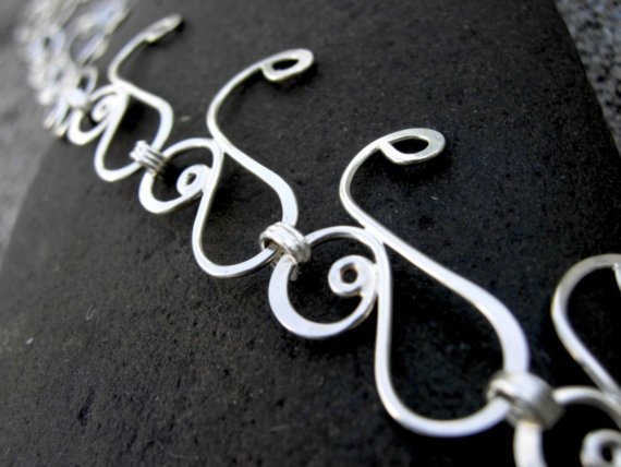 SWAN GLISSADE Argentium Sterling Silver Necklace SWAN GLISSADE Argentium Sterling Silver Necklace