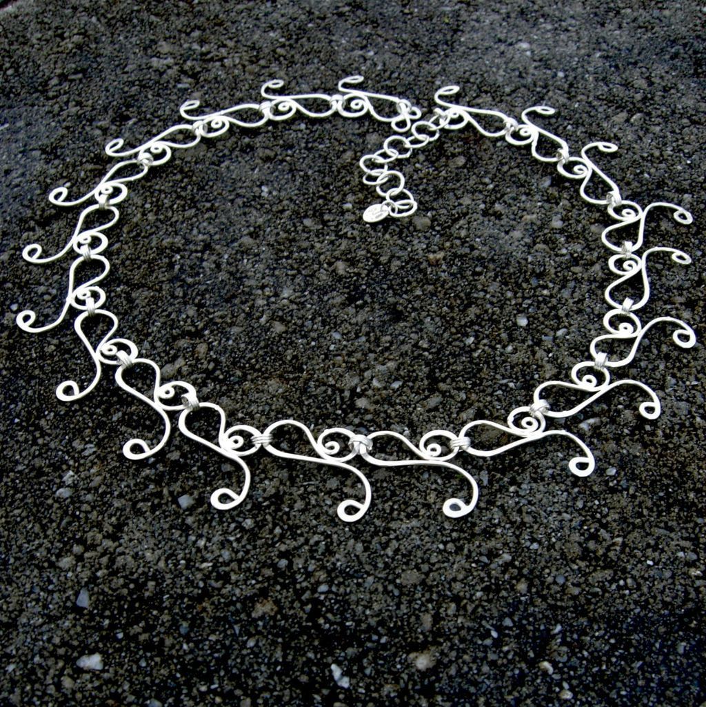 SWAN GLISSADE Argentium Sterling Silver Necklace SWAN GLISSADE Argentium Sterling Silver Necklace