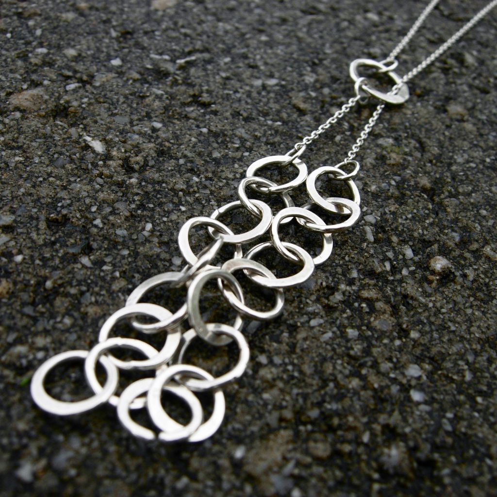 RINGLET EXTENSION Argentium Sterling Silver Lariat Necklace RINGLET EXTENSION Argentium Sterling Silver Lariat Necklace